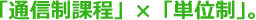 「通信制課程」×「単位制」。